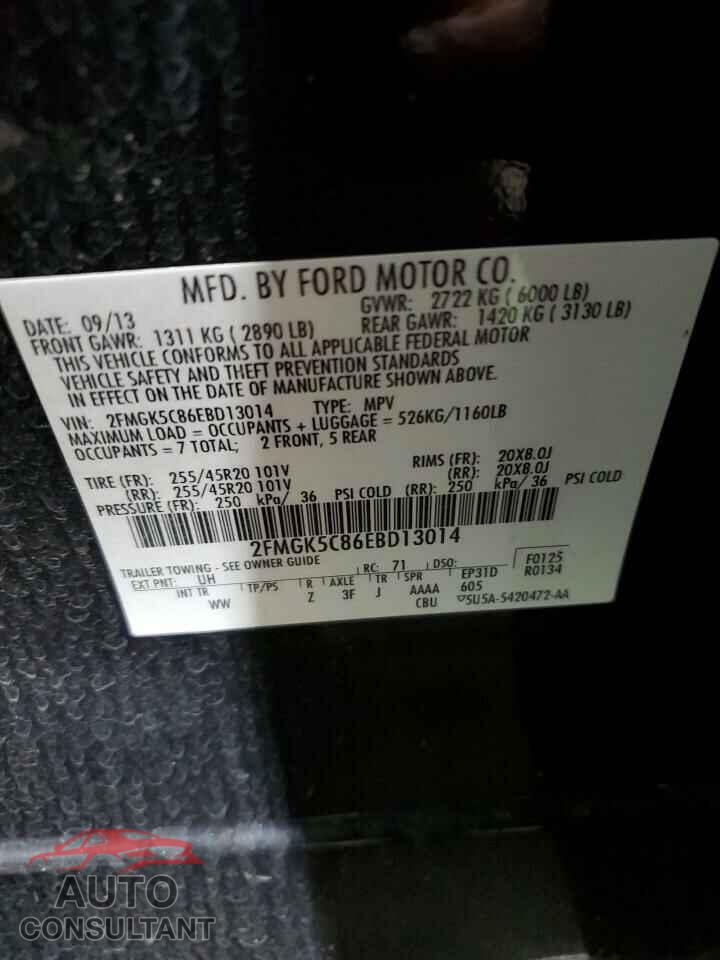 FORD FLEX 2014 - 2FMGK5C86EBD13014
