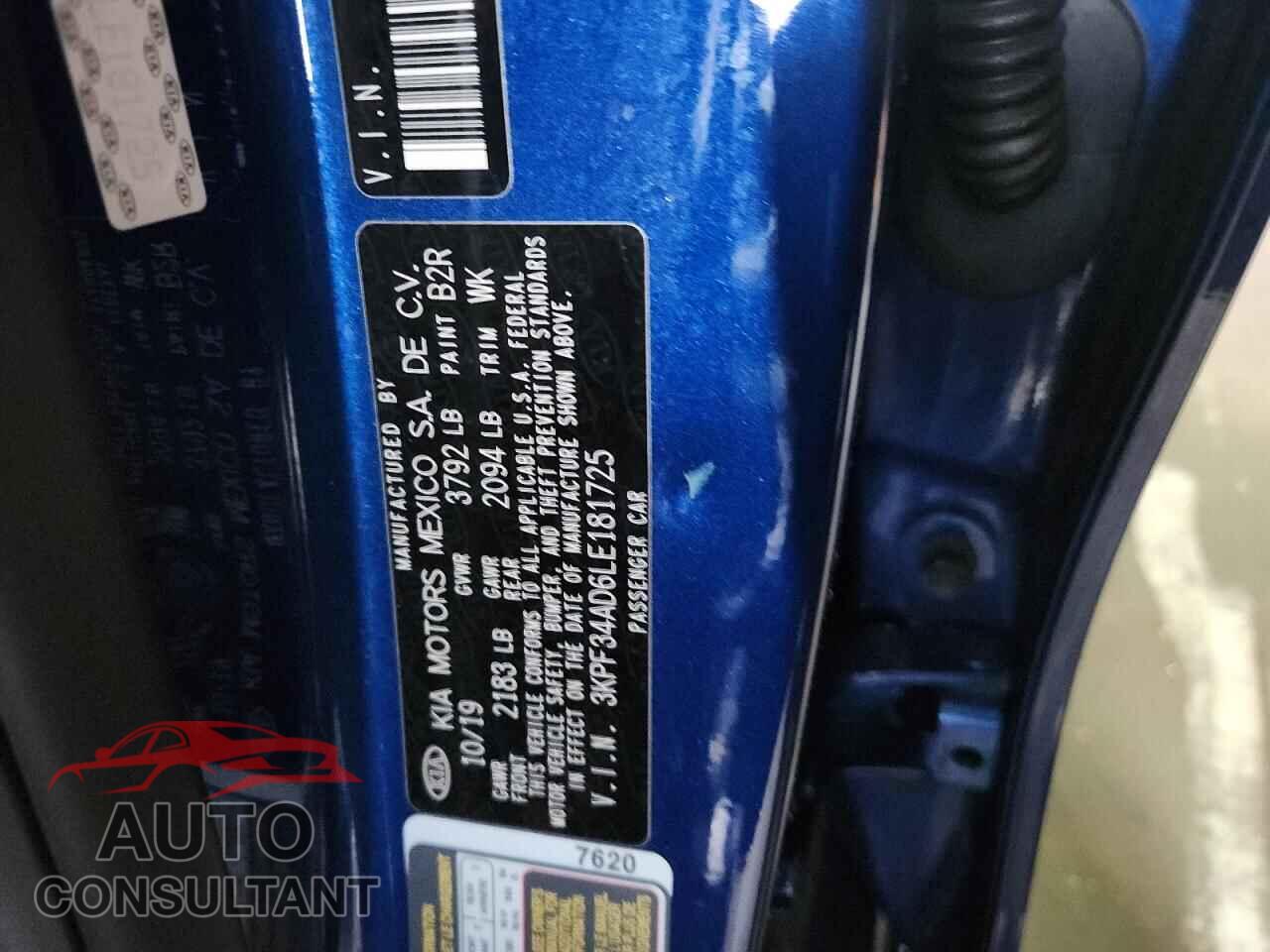 KIA FORTE 2020 - 3KPF34AD6LE181725