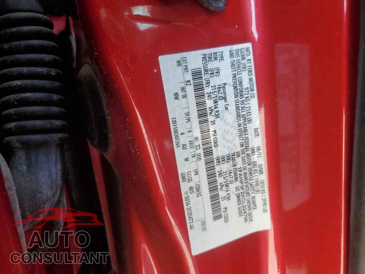 FORD FOCUS 2012 - 1FAHP3F2XCL224796