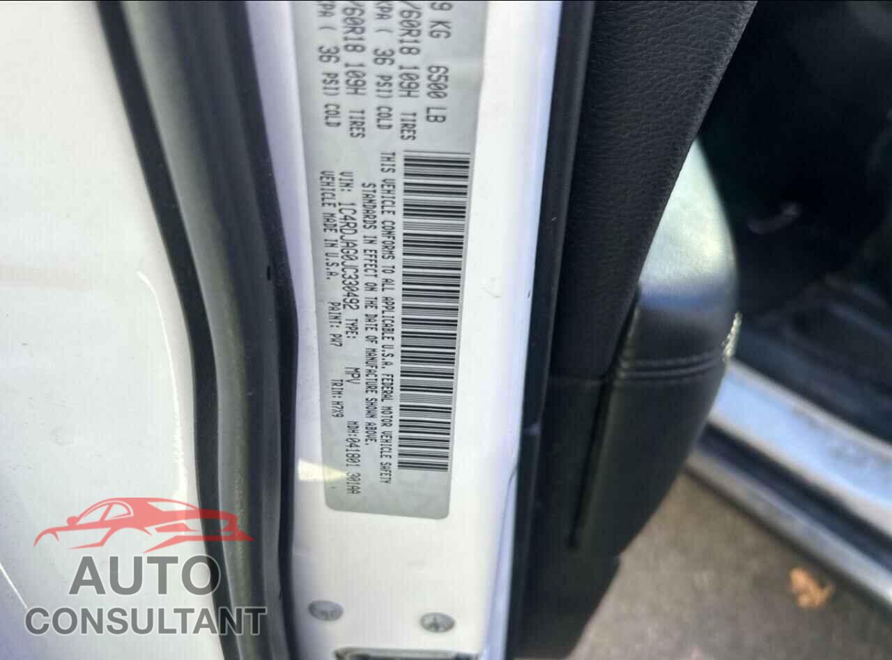 DODGE DURANGO 2018 - 1C4RDJAG0JC330492