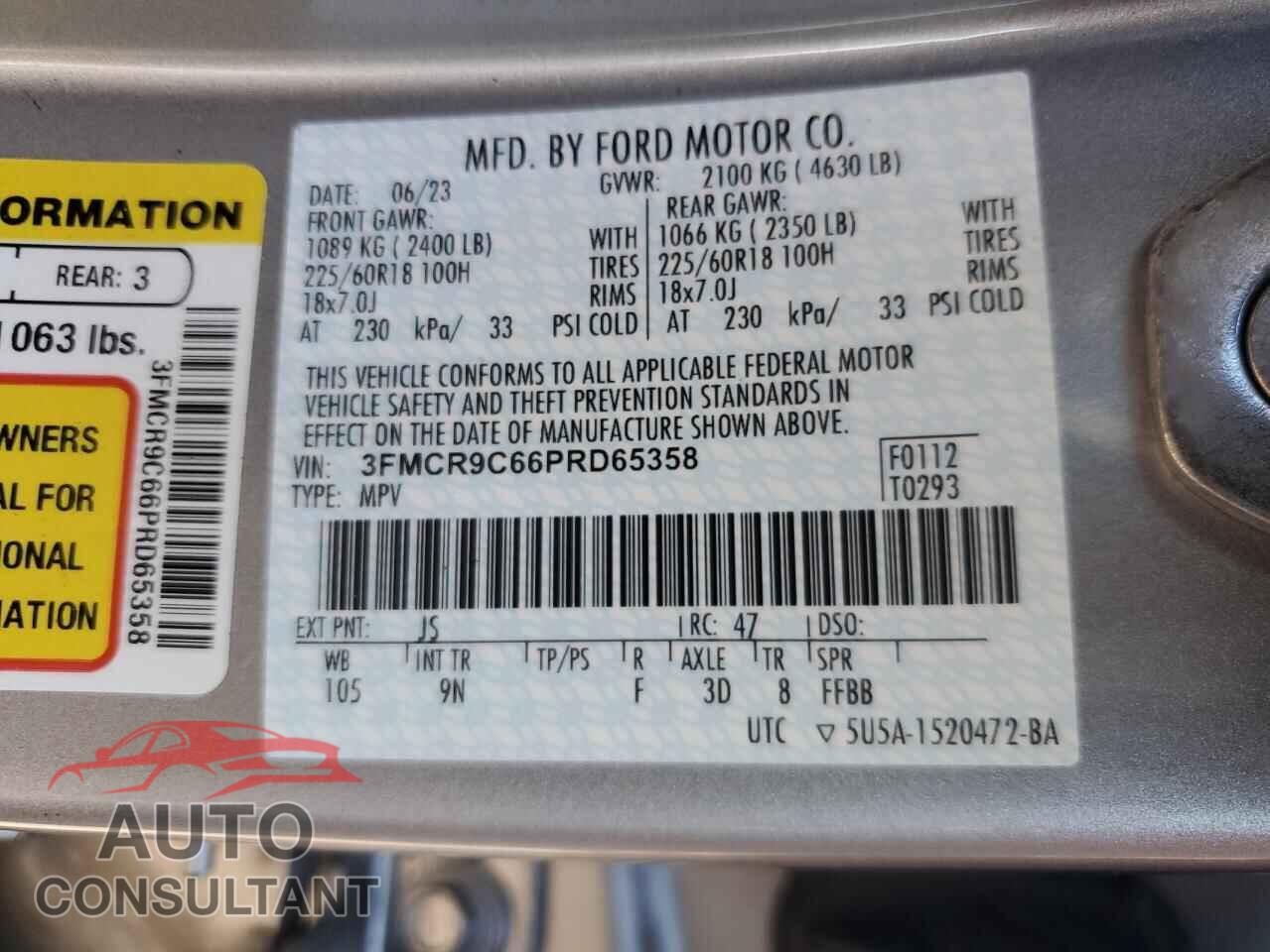 FORD BRONCO 2023 - 3FMCR9C66PRD65358