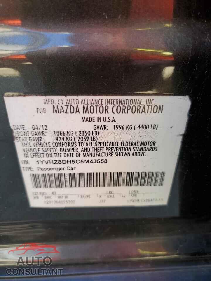 MAZDA 6 2012 - 1YVHZ8DH5C5M43558