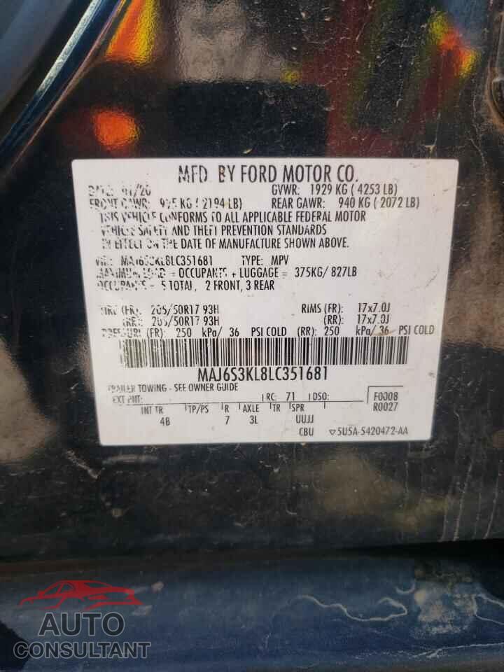 FORD ECOSPORT 2020 - MAJ6S3KL8LC351681