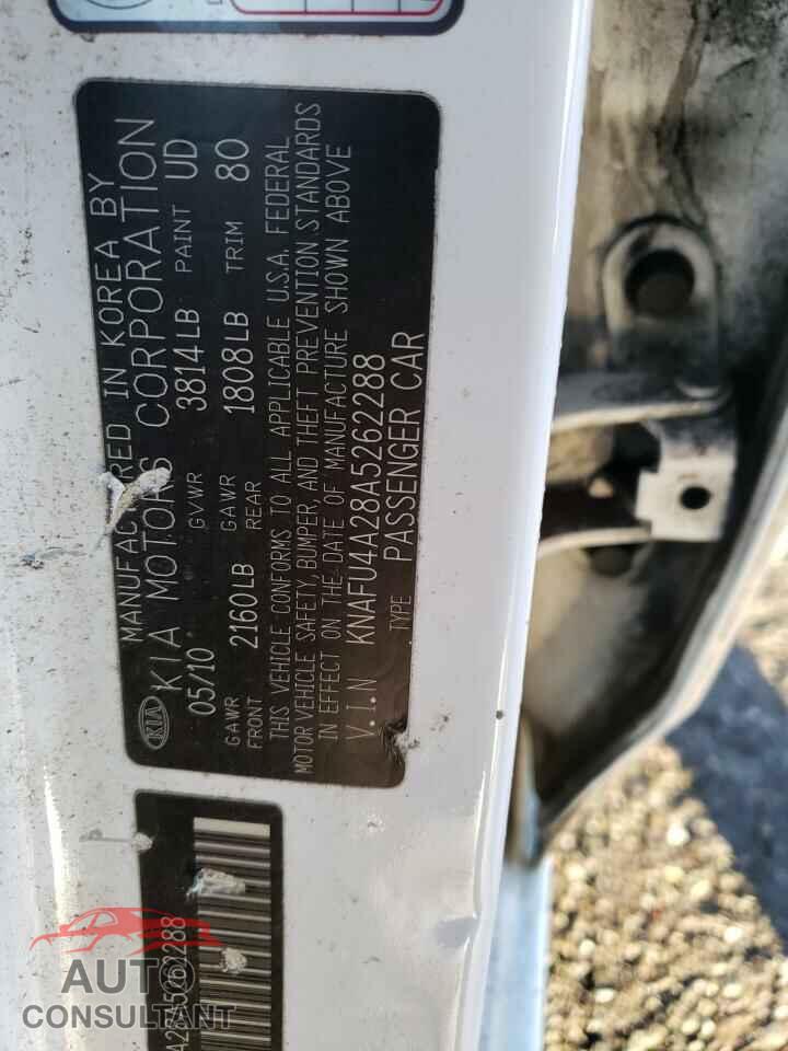 KIA FORTE 2010 - KNAFU4A28A5262288