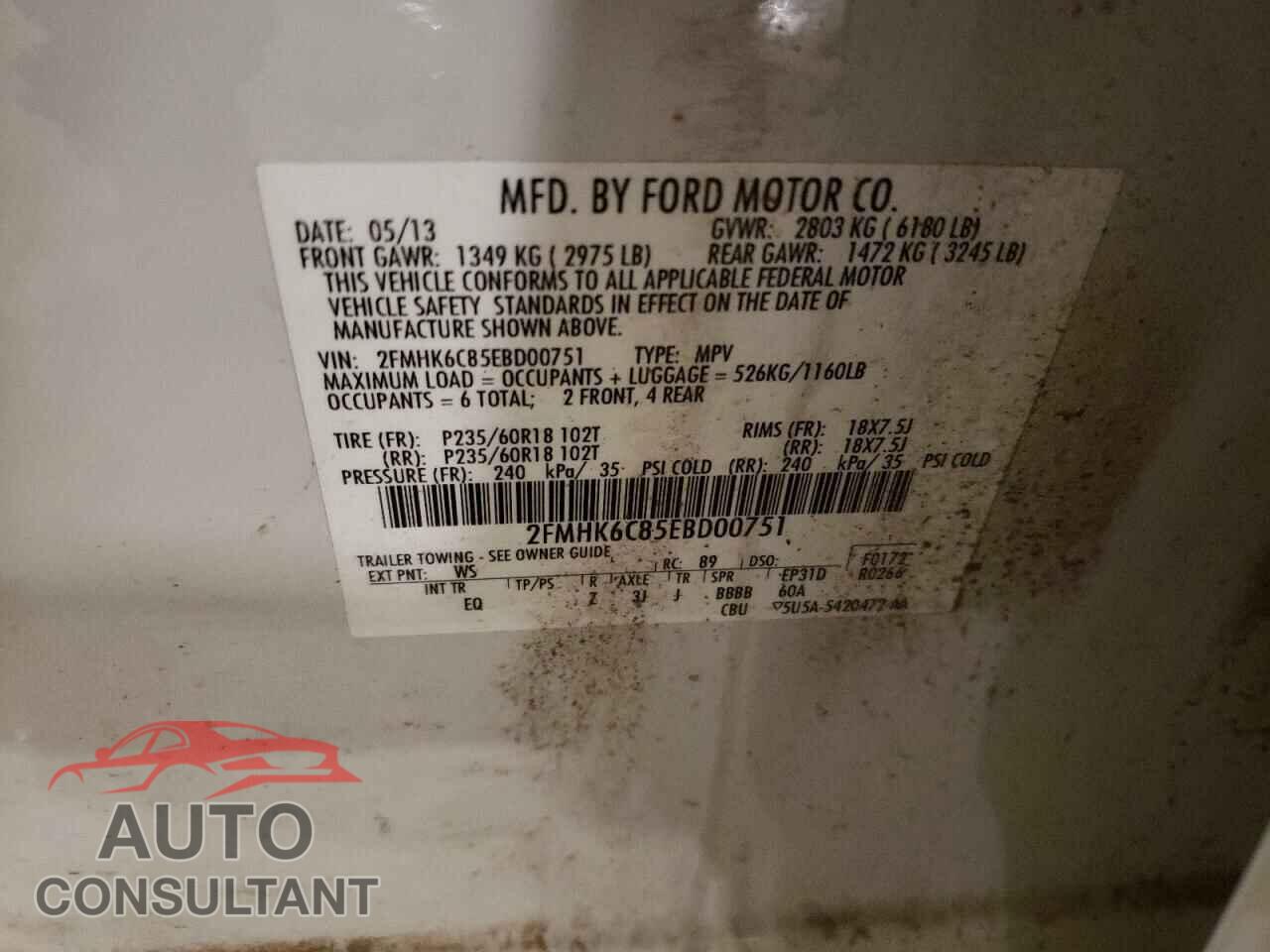 FORD FLEX 2014 - 2FMHK6C85EBD00751