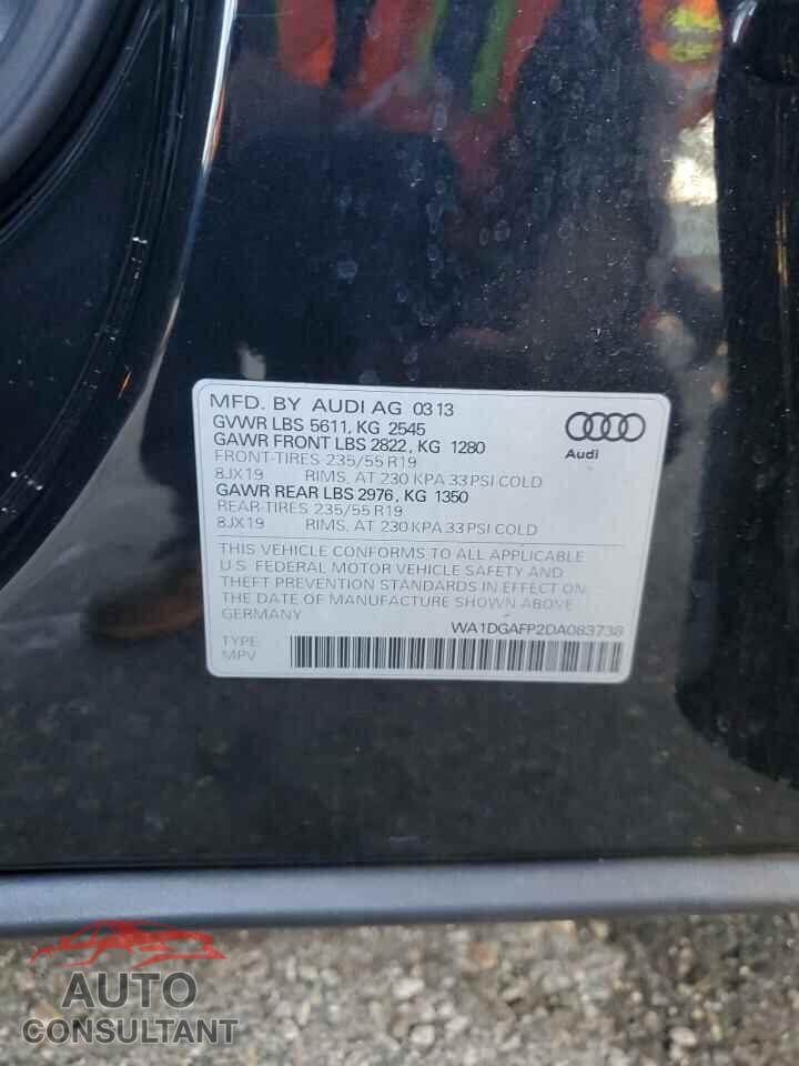 AUDI Q5 2013 - WA1DGAFP2DA083738
