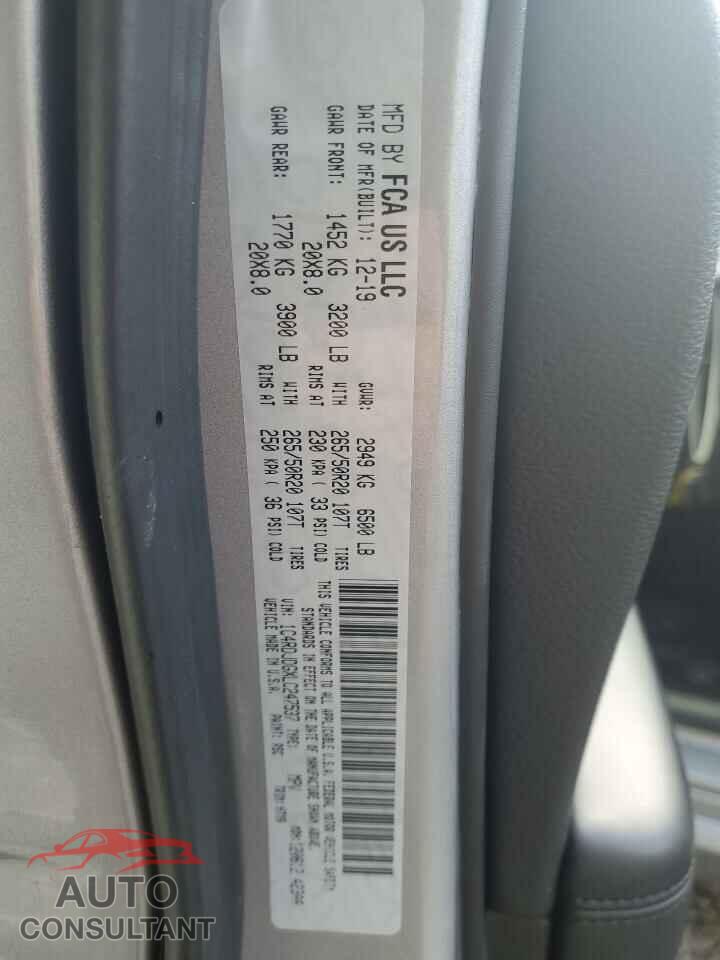 DODGE DURANGO 2020 - 1C4RDJDGXLC247537