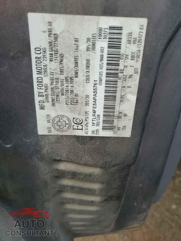 FORD RANGER 2010 - 1FTLR4FE5APA55761