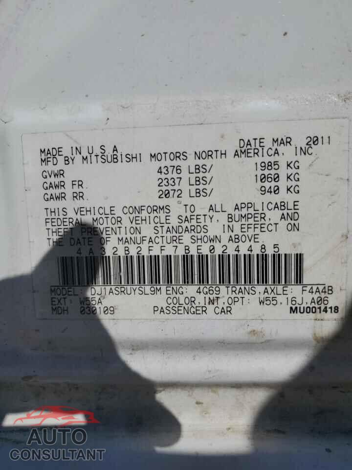 MITSUBISHI GALANT 2011 - 4A32B2FF7BE024485
