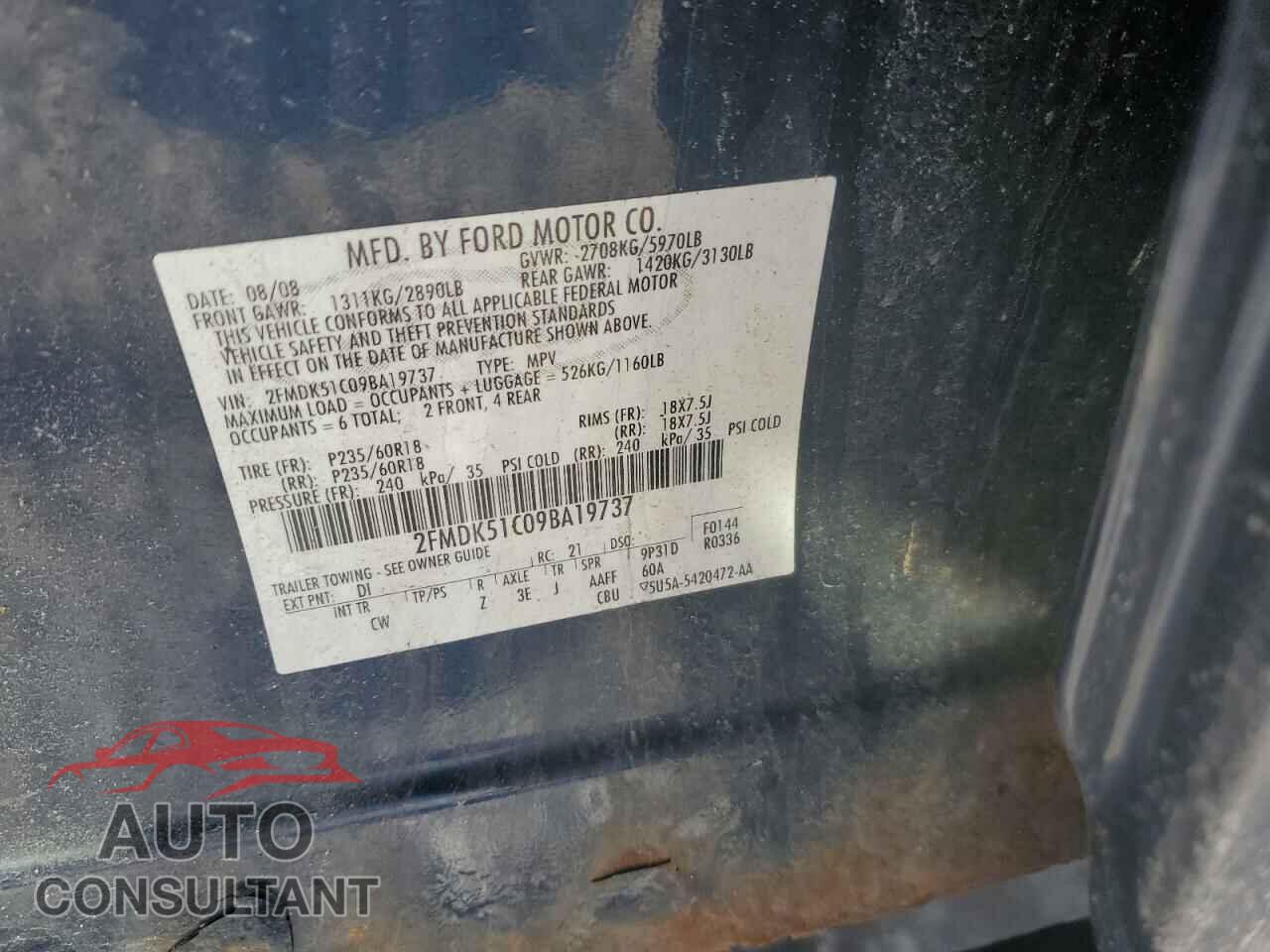 FORD FLEX 2009 - 2FMDK51C09BA19737