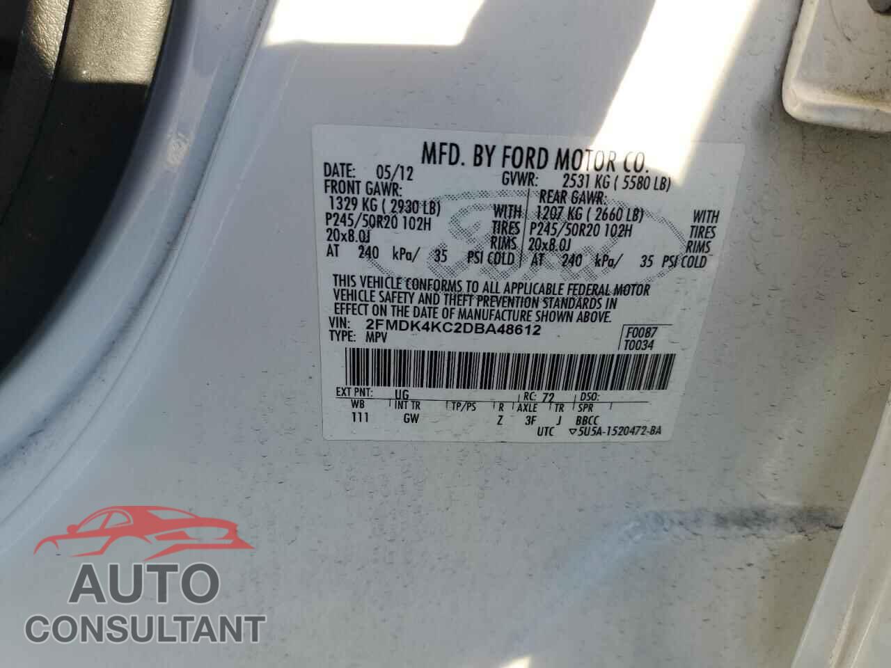 FORD EDGE 2013 - 2FMDK4KC2DBA48612