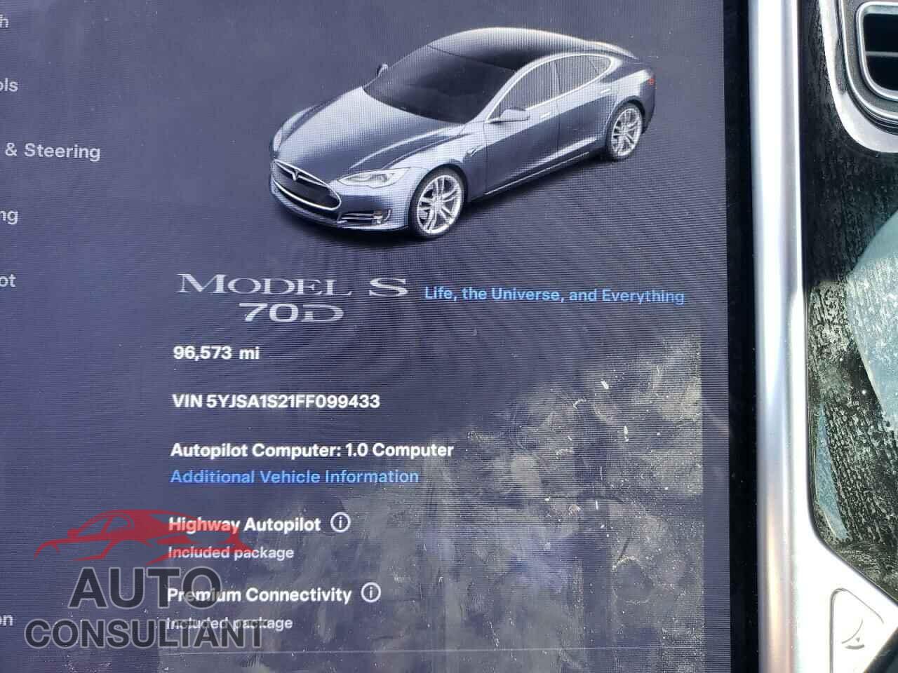 TESLA MODEL S 2015 - 5YJSA1S21FF099433