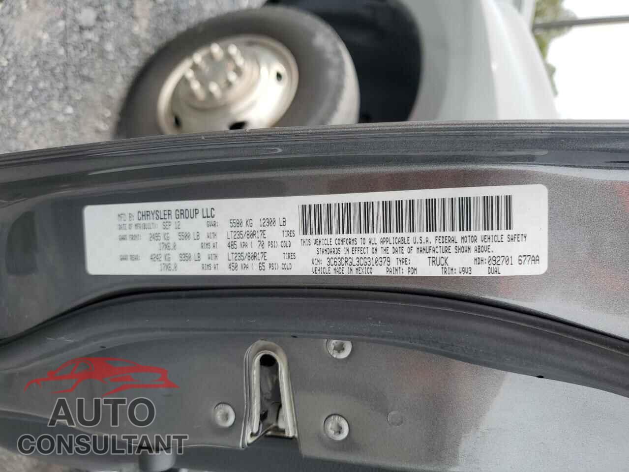 DODGE RAM 3500 2012 - 3C63DRGL3CG310379