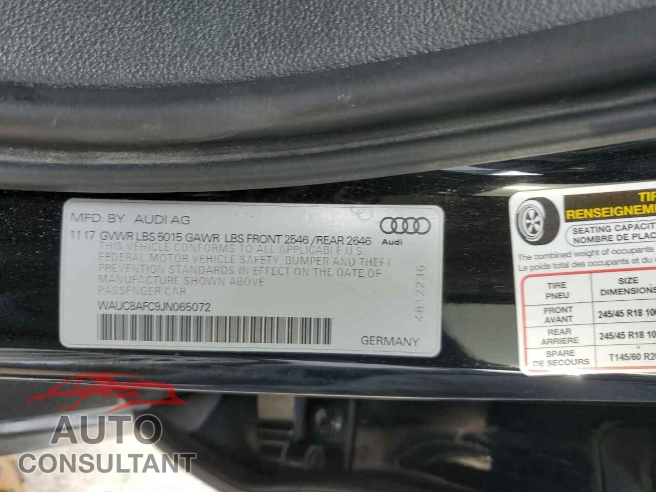 AUDI A6 2018 - WAUC8AFC9JN065072