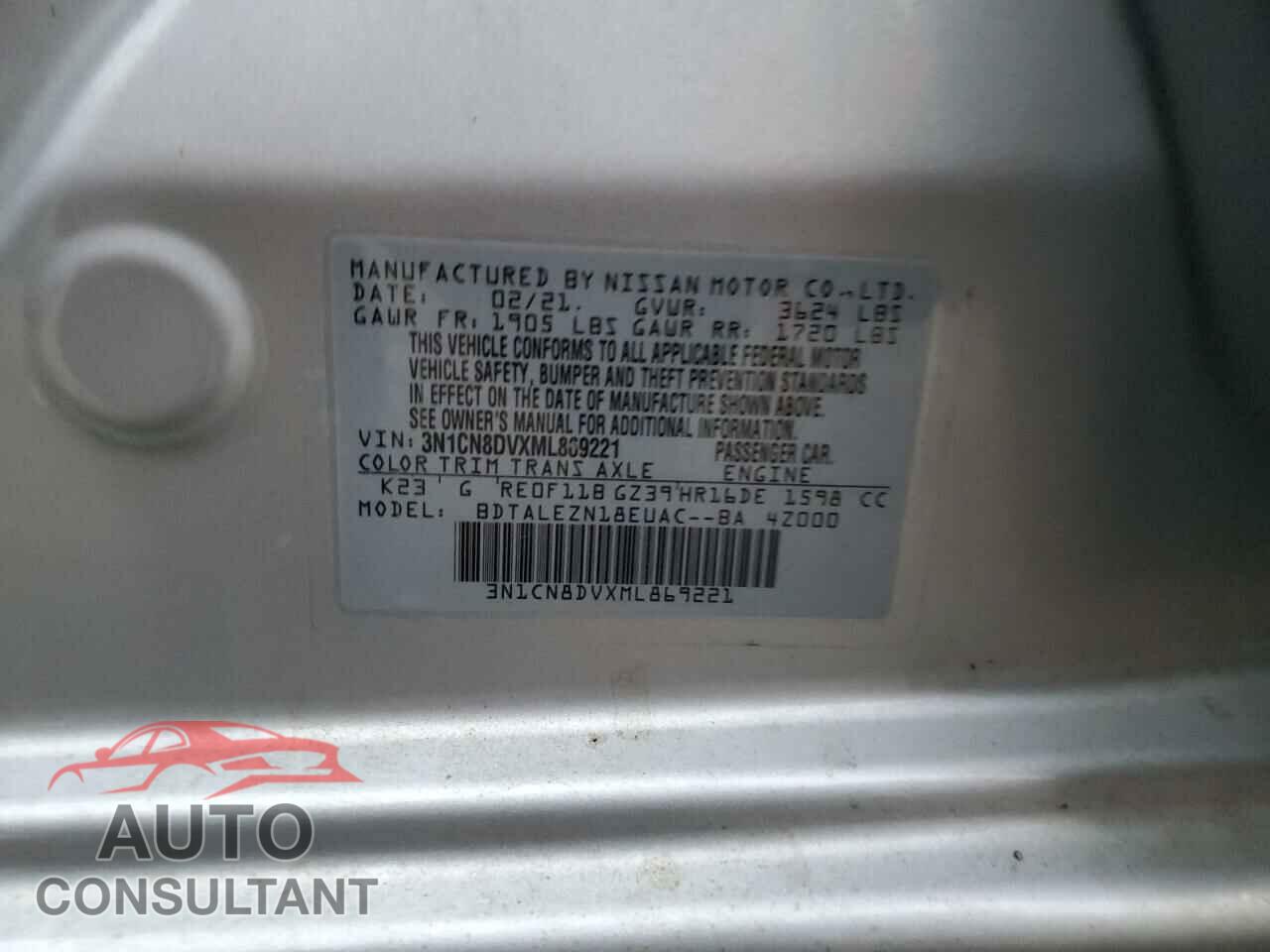 NISSAN VERSA 2021 - 3N1CN8DVXML869221