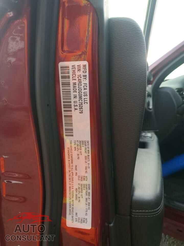 DODGE DURANGO 2021 - 1C4RDJDG0MC752679