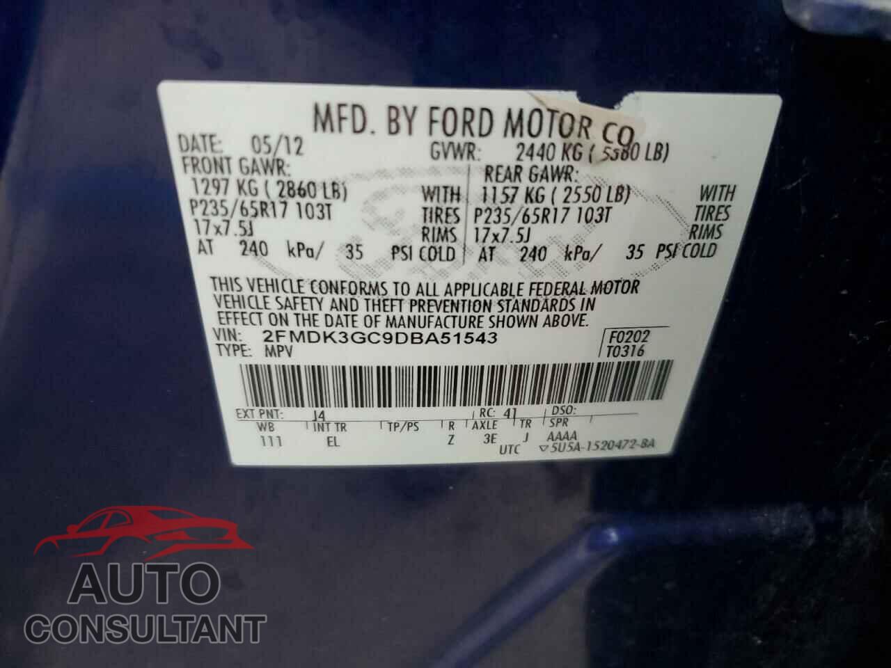 FORD EDGE 2013 - 2FMDK3GC9DBA51543