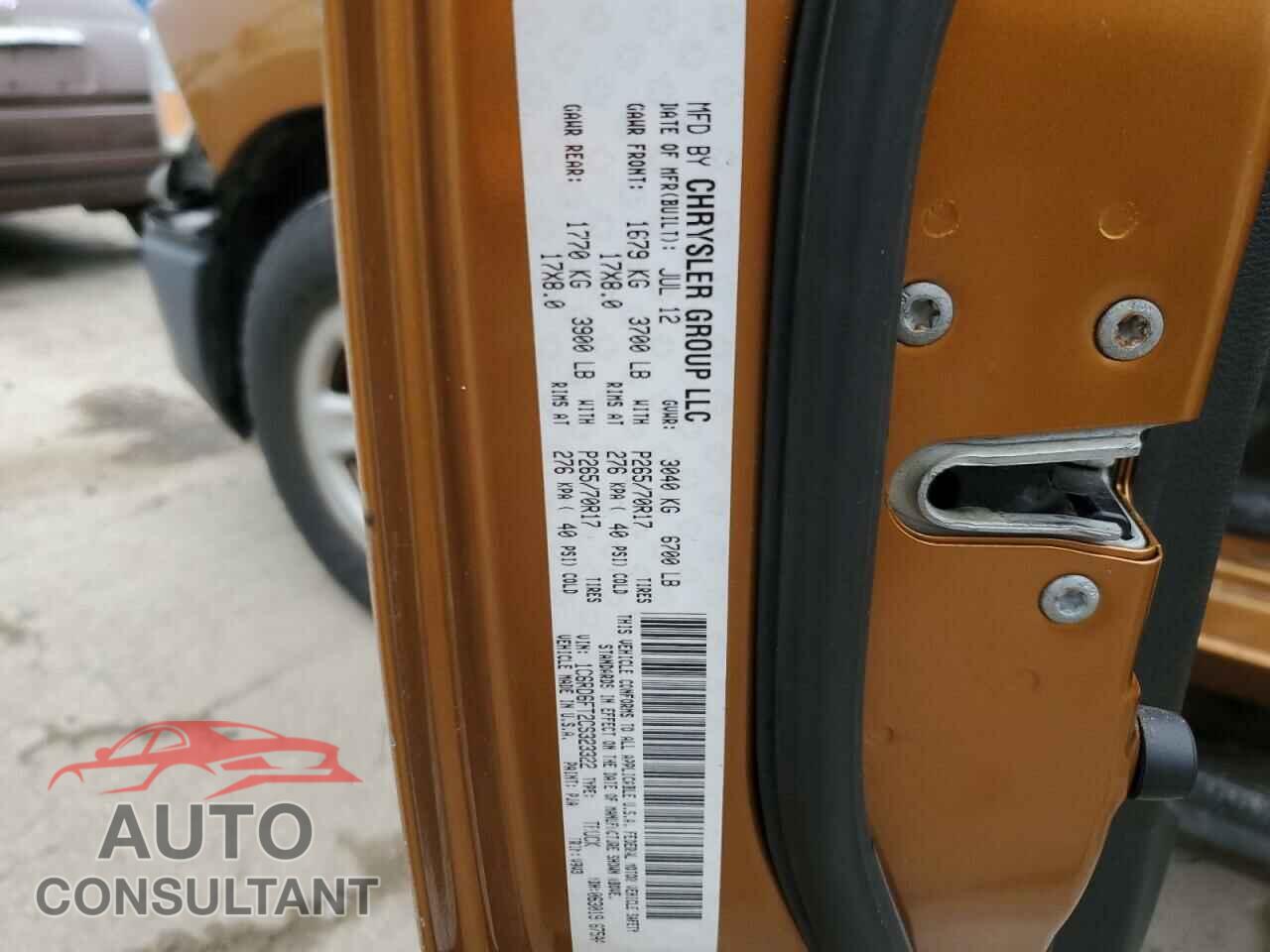 DODGE RAM 1500 2012 - 1C6RD6FT2CS323322
