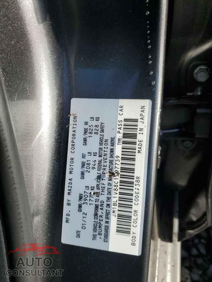 MAZDA 3 2012 - JM1BL1V88C1597739
