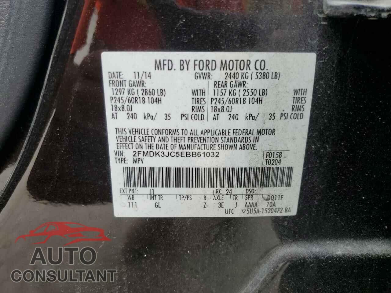 FORD EDGE 2014 - 2FMDK3JC5EBB61032