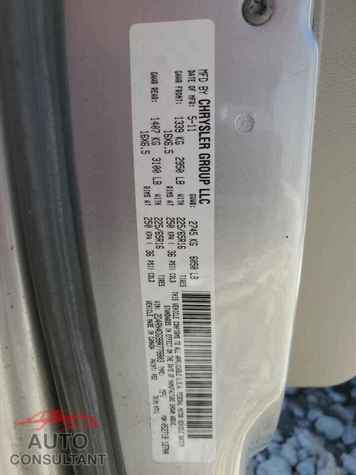 DODGE CARAVAN 2011 - 2D4RN4DG9BR778803