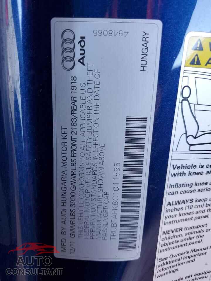 AUDI TT 2012 - TRUBFAFK8C1011595