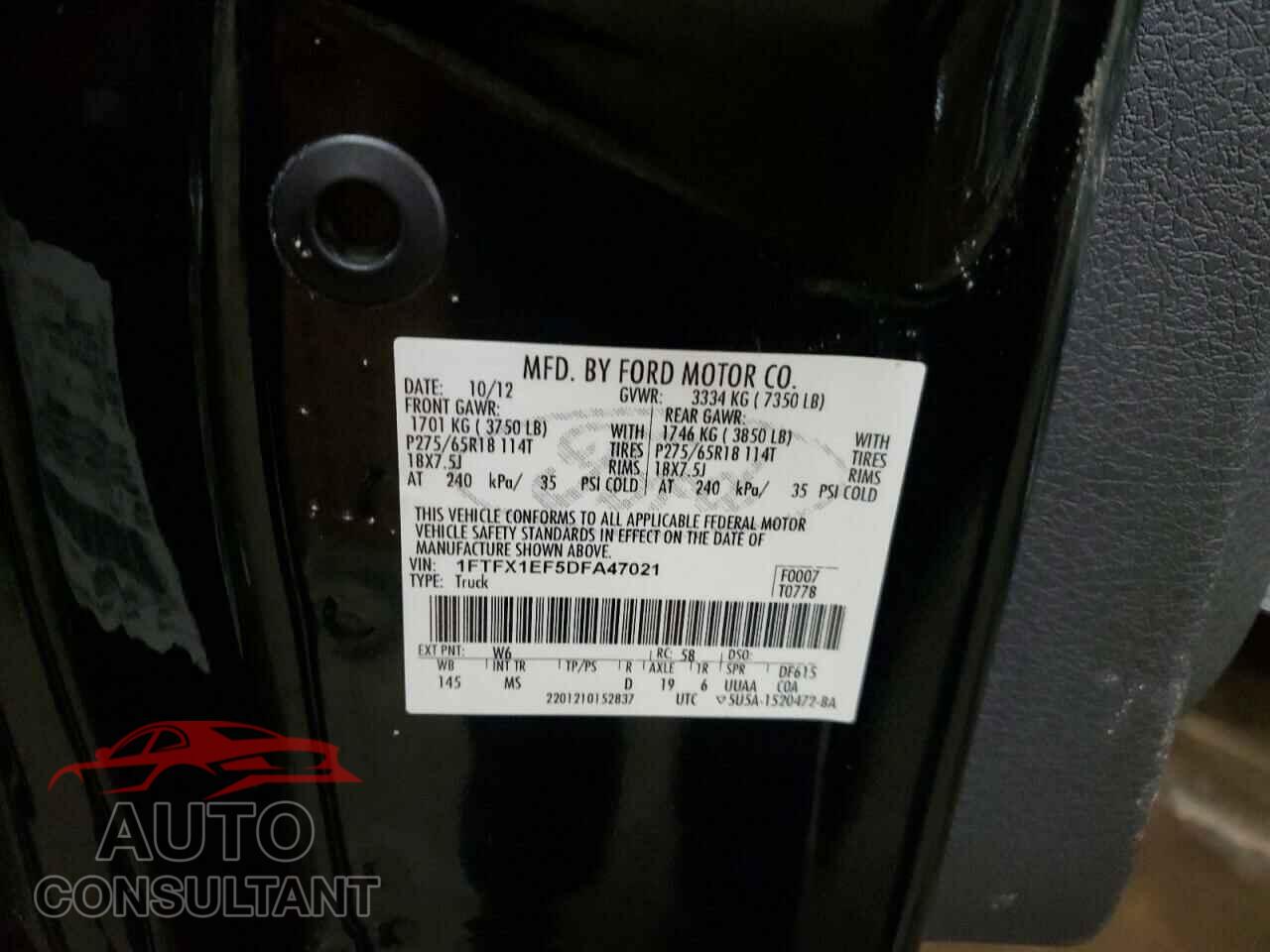 FORD F-150 2013 - 1FTFX1EF5DFA47021