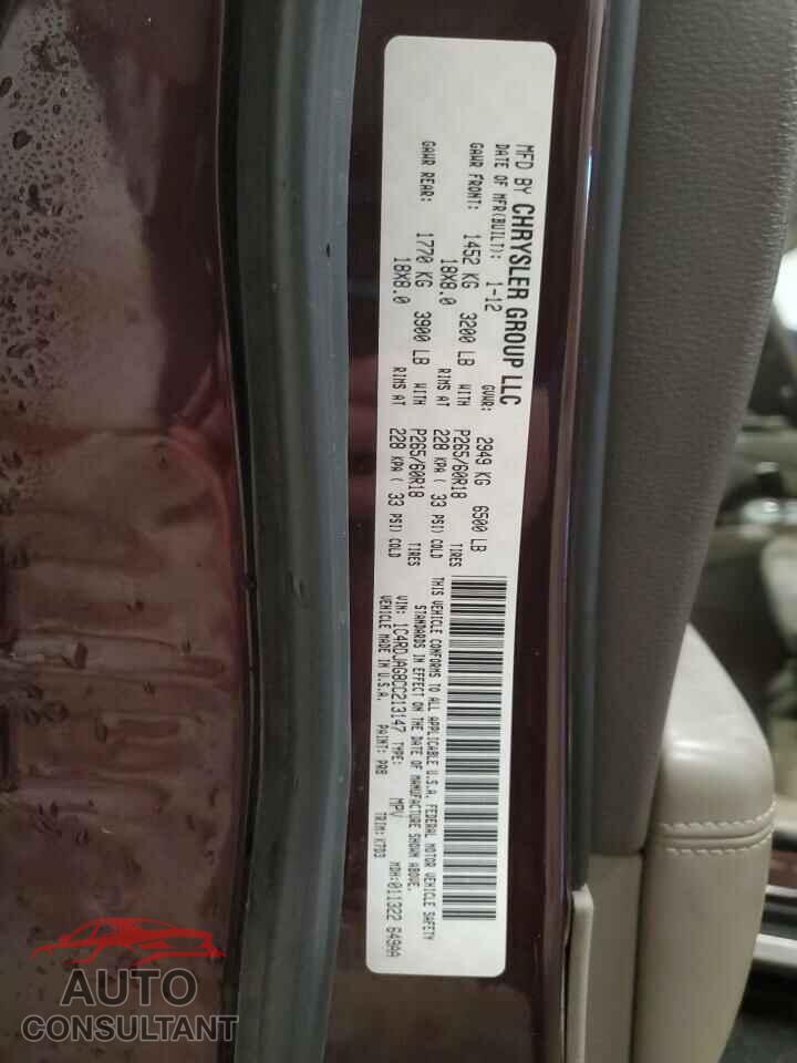 DODGE DURANGO 2012 - 1C4RDJAG8CC213147
