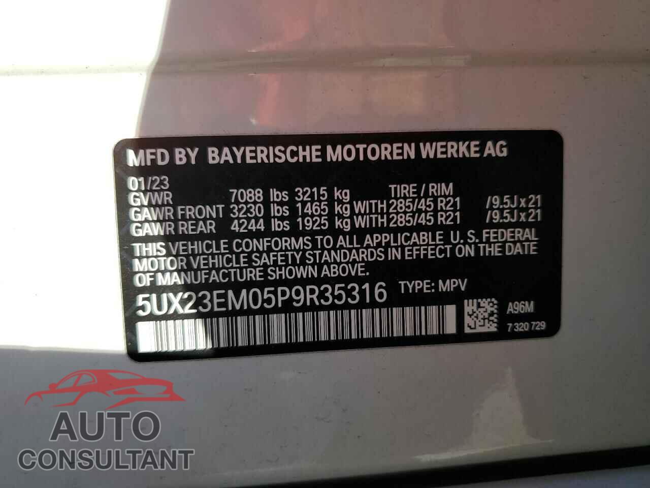 BMW X7 2023 - 5UX23EM05P9R35316