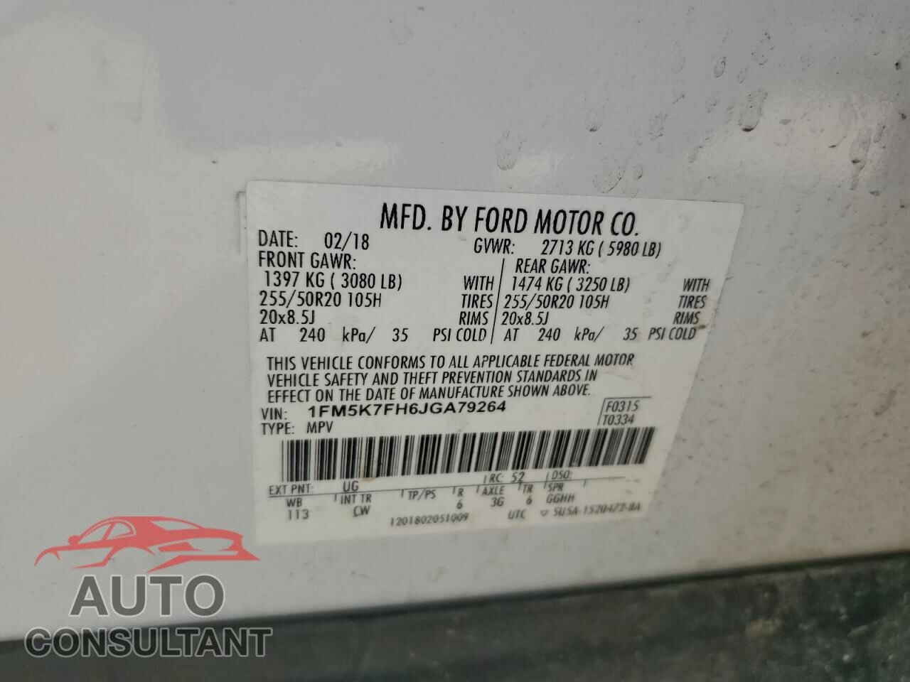 FORD EXPLORER 2018 - 1FM5K7FH6JGA79264