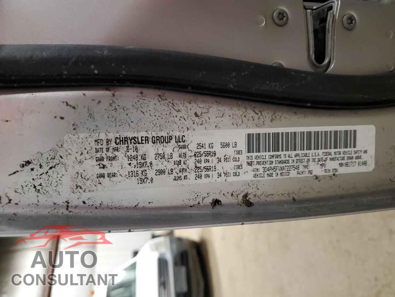 DODGE JOURNEY 2010 - 3D4PH5FVXAT227548