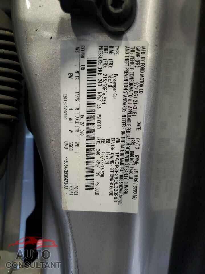 FORD FOCUS 2013 - 1FADP3F29DL323903