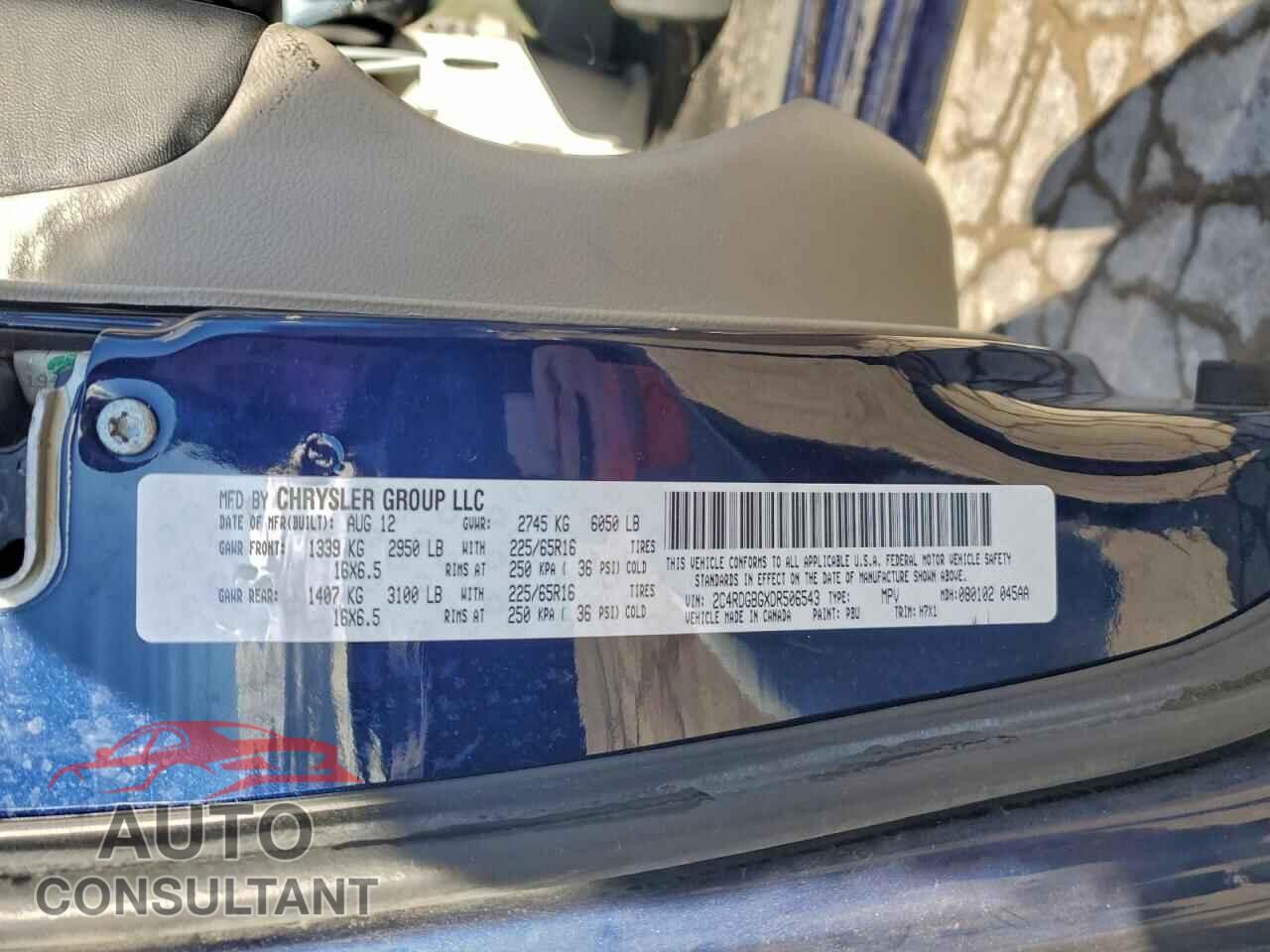 DODGE CARAVAN 2013 - 2C4RDGBGXDR506543