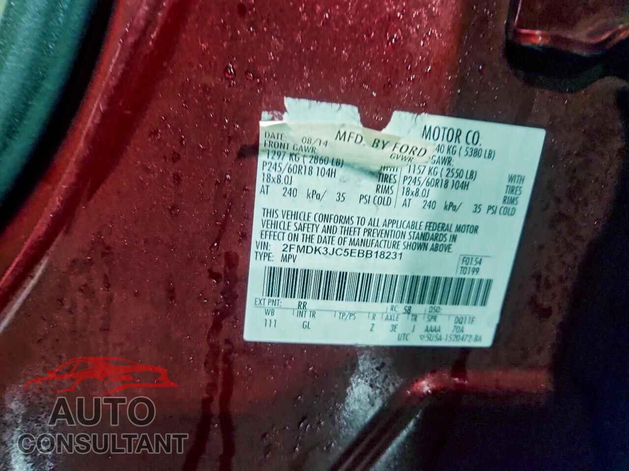 FORD EDGE 2014 - 2FMDK3JC5EBB18231