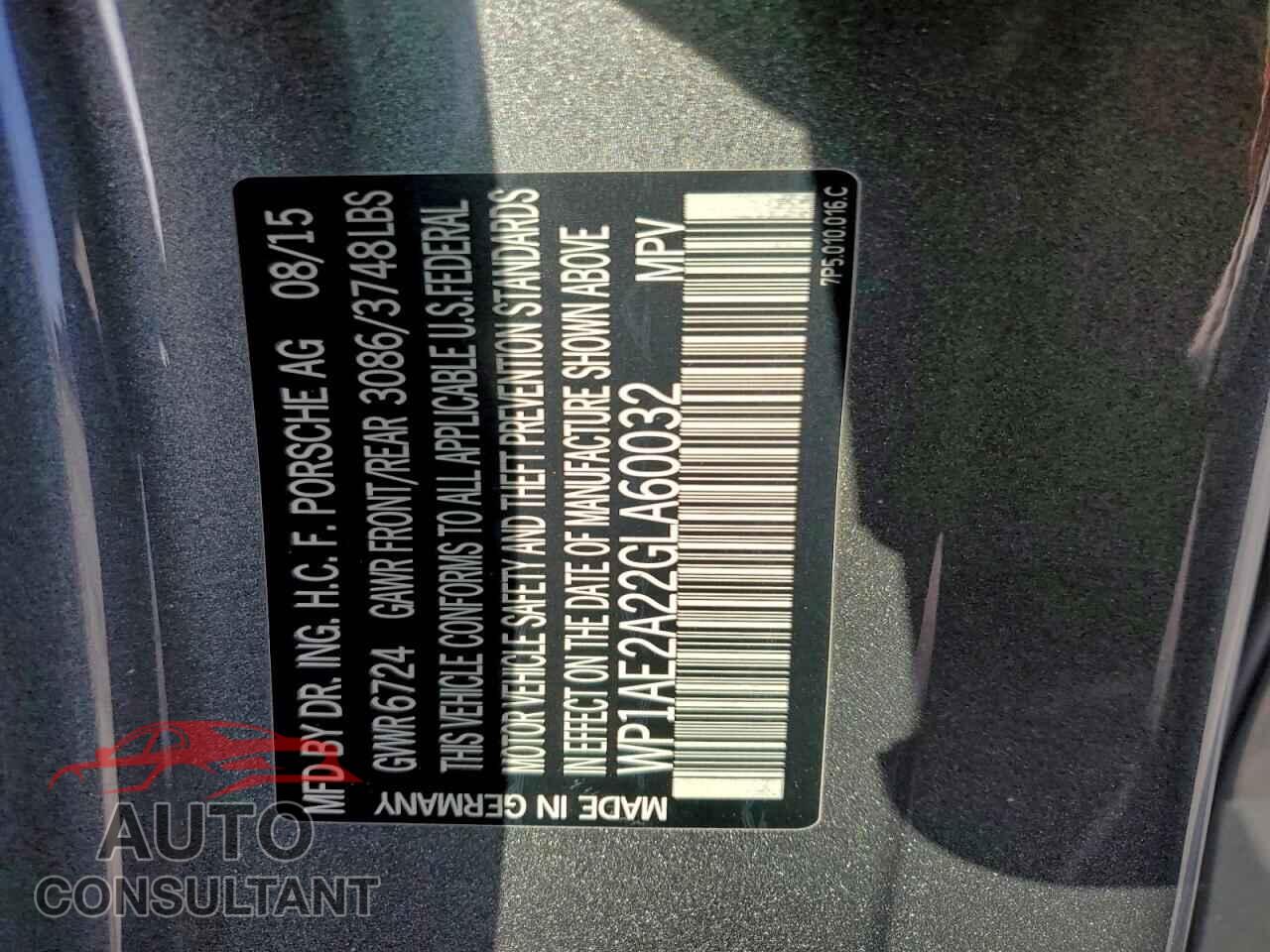 PORSCHE CAYENNE 2016 - WP1AE2A22GLA60032