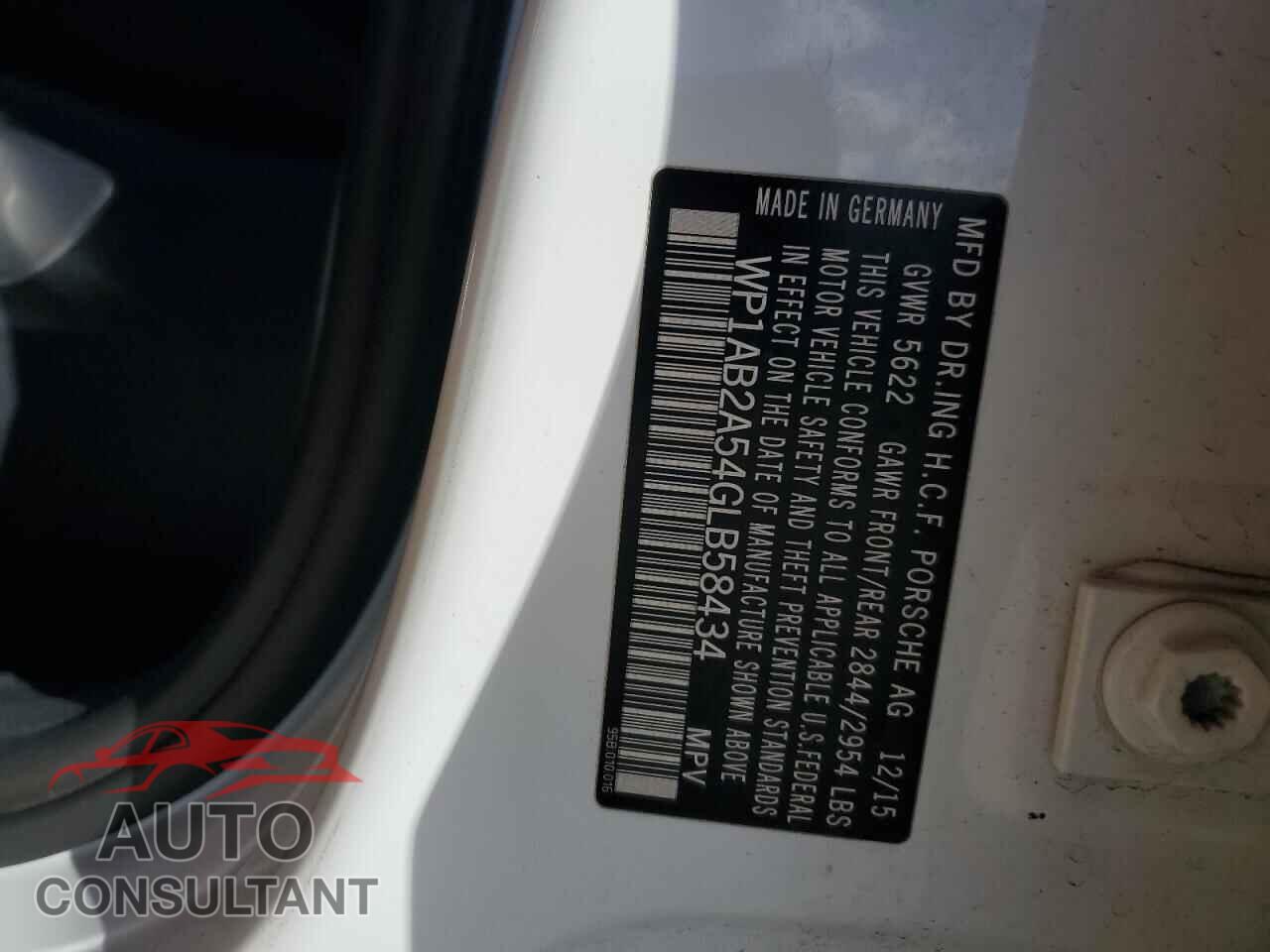 PORSCHE MACAN 2016 - WP1AB2A54GLB58434