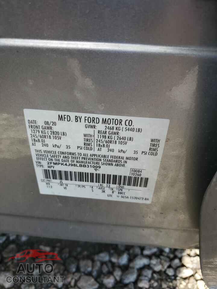FORD EDGE 2020 - 2FMPK4J98LBB31009
