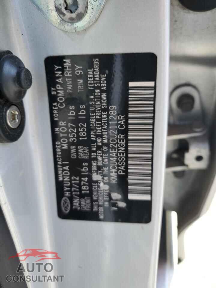 HYUNDAI ACCENT 2012 - KMHCU4AE2CU211289