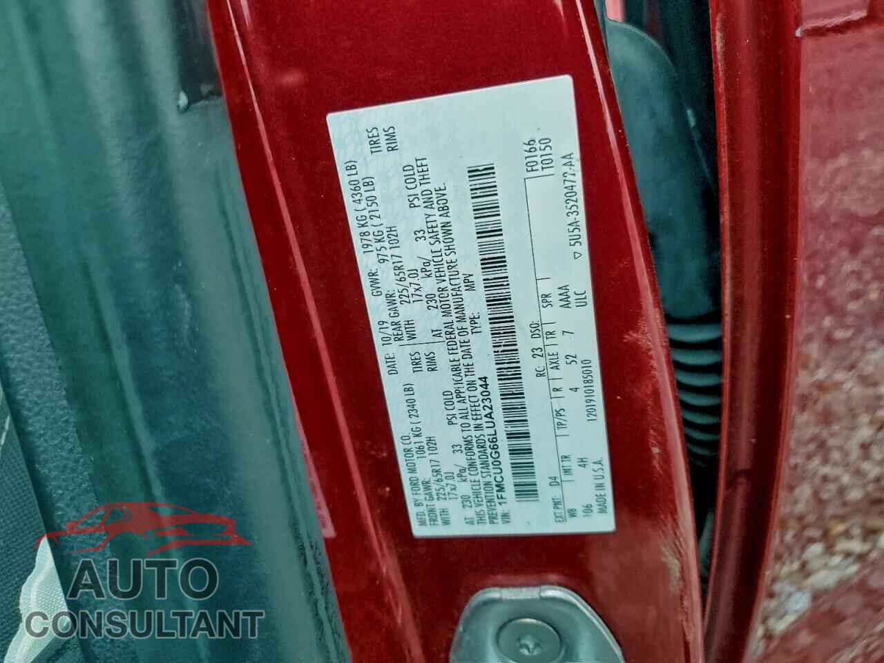 FORD ESCAPE 2020 - 1FMCU0G66LUA23044
