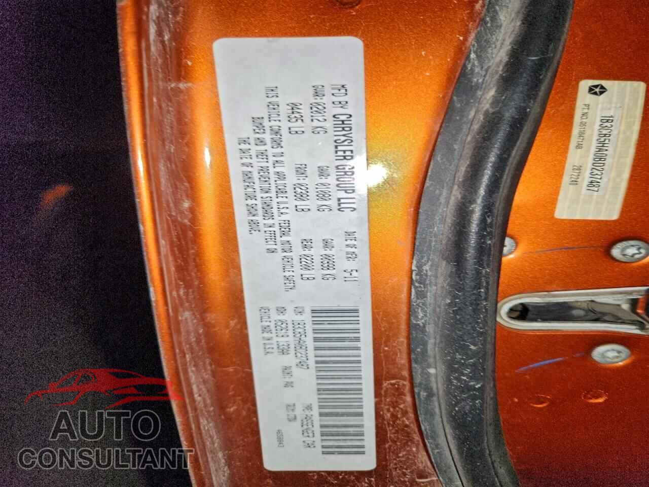 DODGE CALIBER 2011 - 1B3CB5HA0BD237487