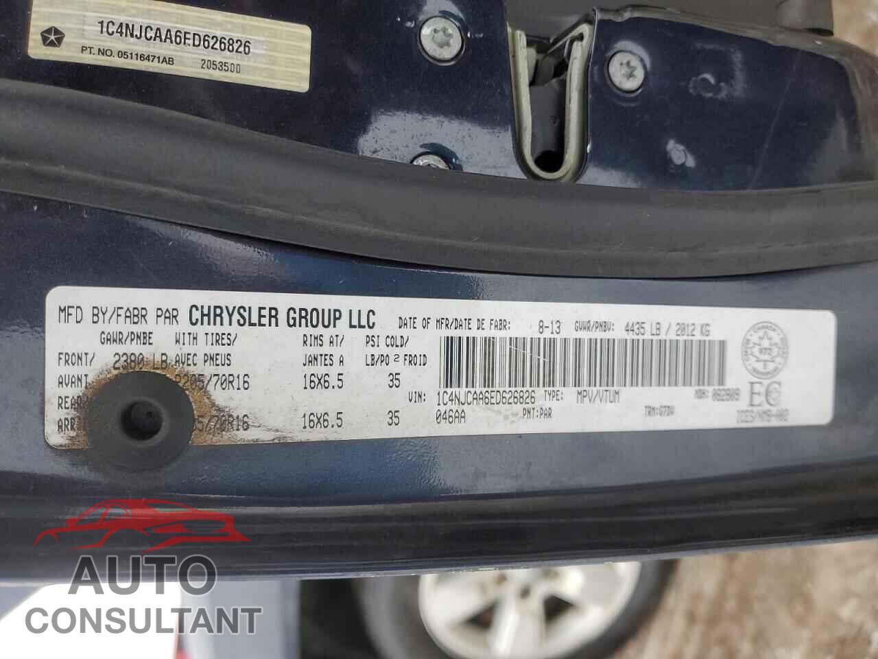 JEEP COMPASS 2014 - 1C4NJCAA6ED626826