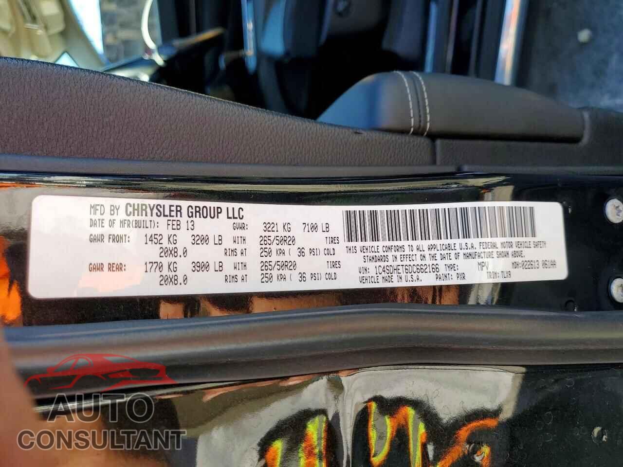 DODGE DURANGO 2013 - 1C4SDHET6DC662166