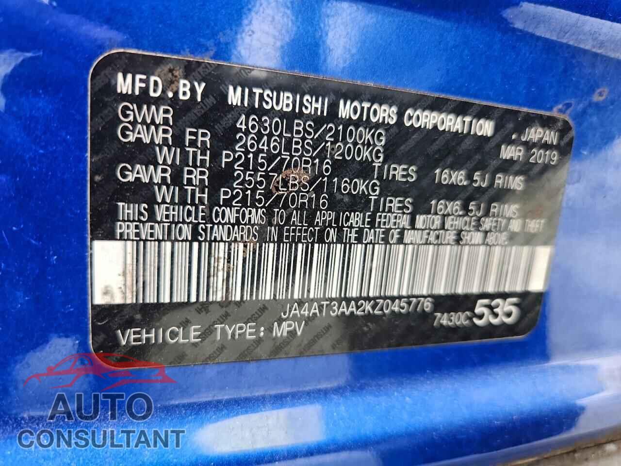 MITSUBISHI ECLIPSE 2019 - JA4AT3AA2KZ045776