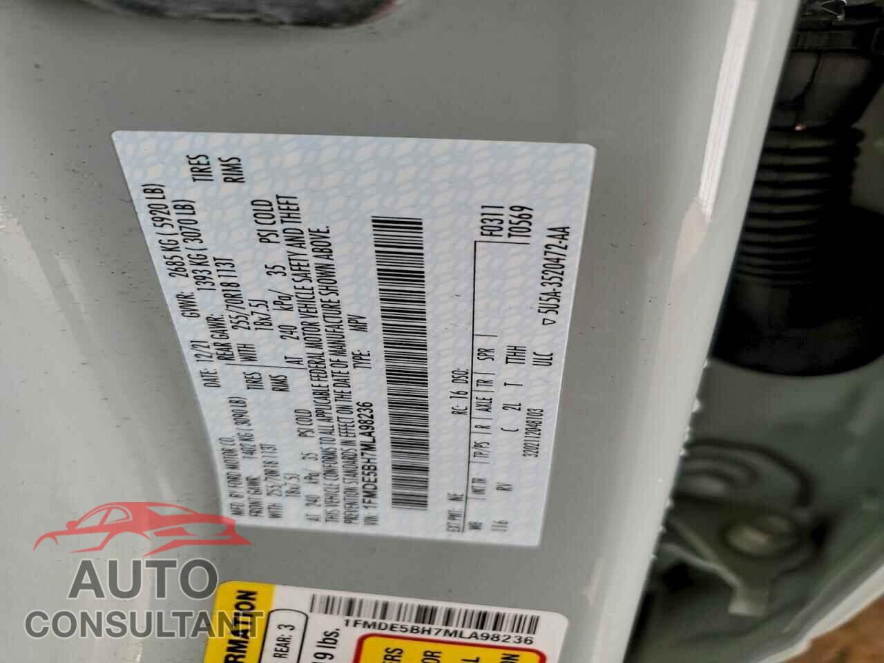 FORD BRONCO 2021 - 1FMDE5BH7MLA98236