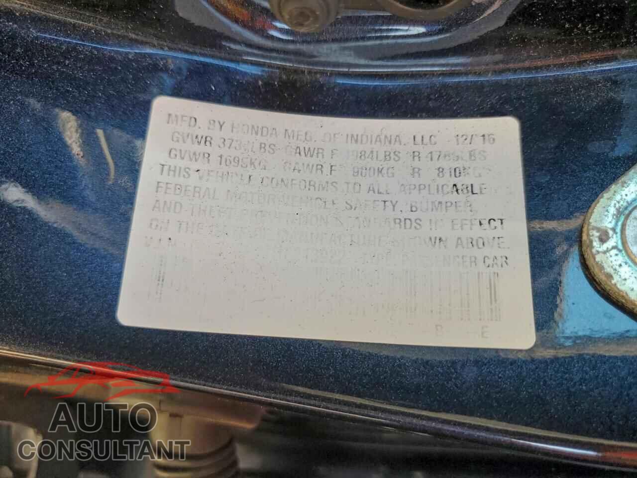 HONDA CIVIC 2017 - 19XFC2F77HE213922