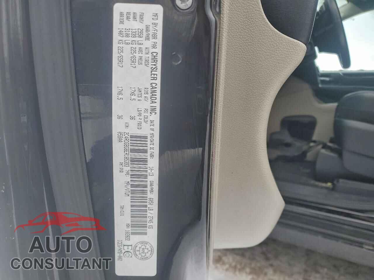 DODGE CARAVAN 2014 - 2C4RDGBG8ER185393