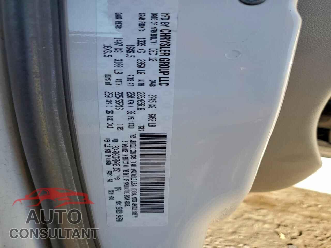 DODGE CARAVAN 2013 - 2C4RDGCG7DR651151