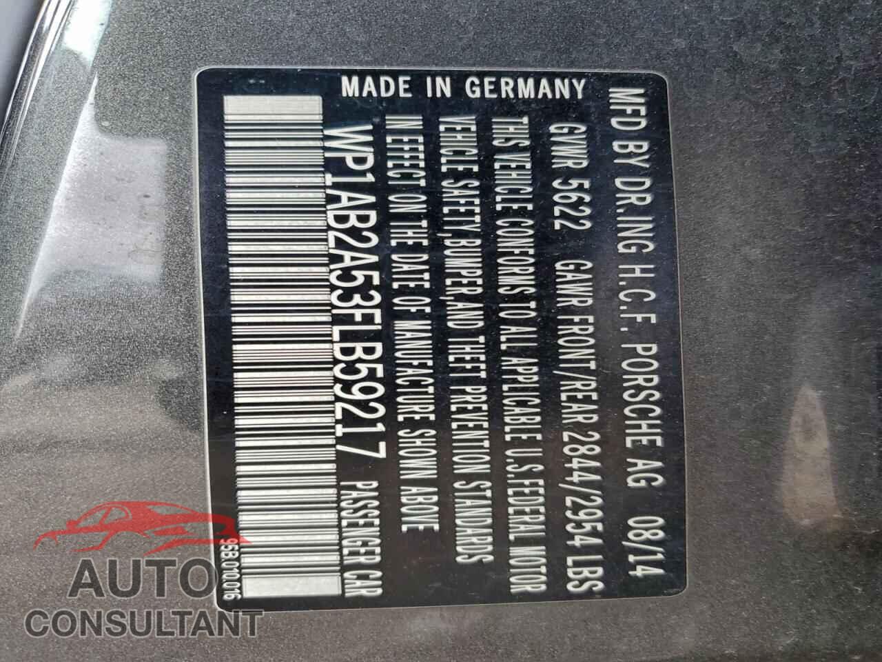 PORSCHE MACAN 2015 - WP1AB2A53FLB59217