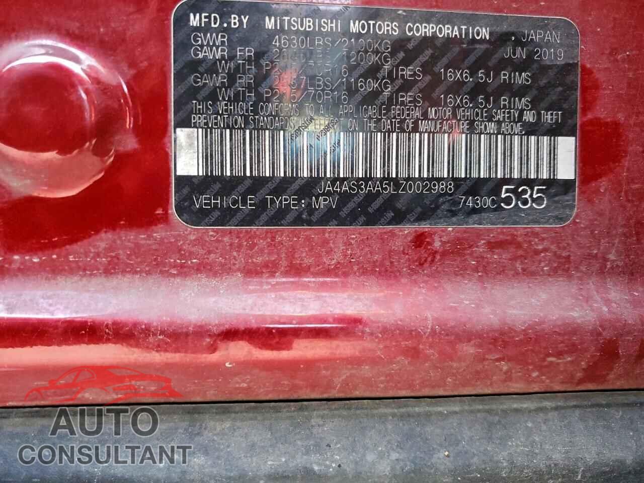 MITSUBISHI ECLIPSE 2020 - JA4AS3AA5LZ002988