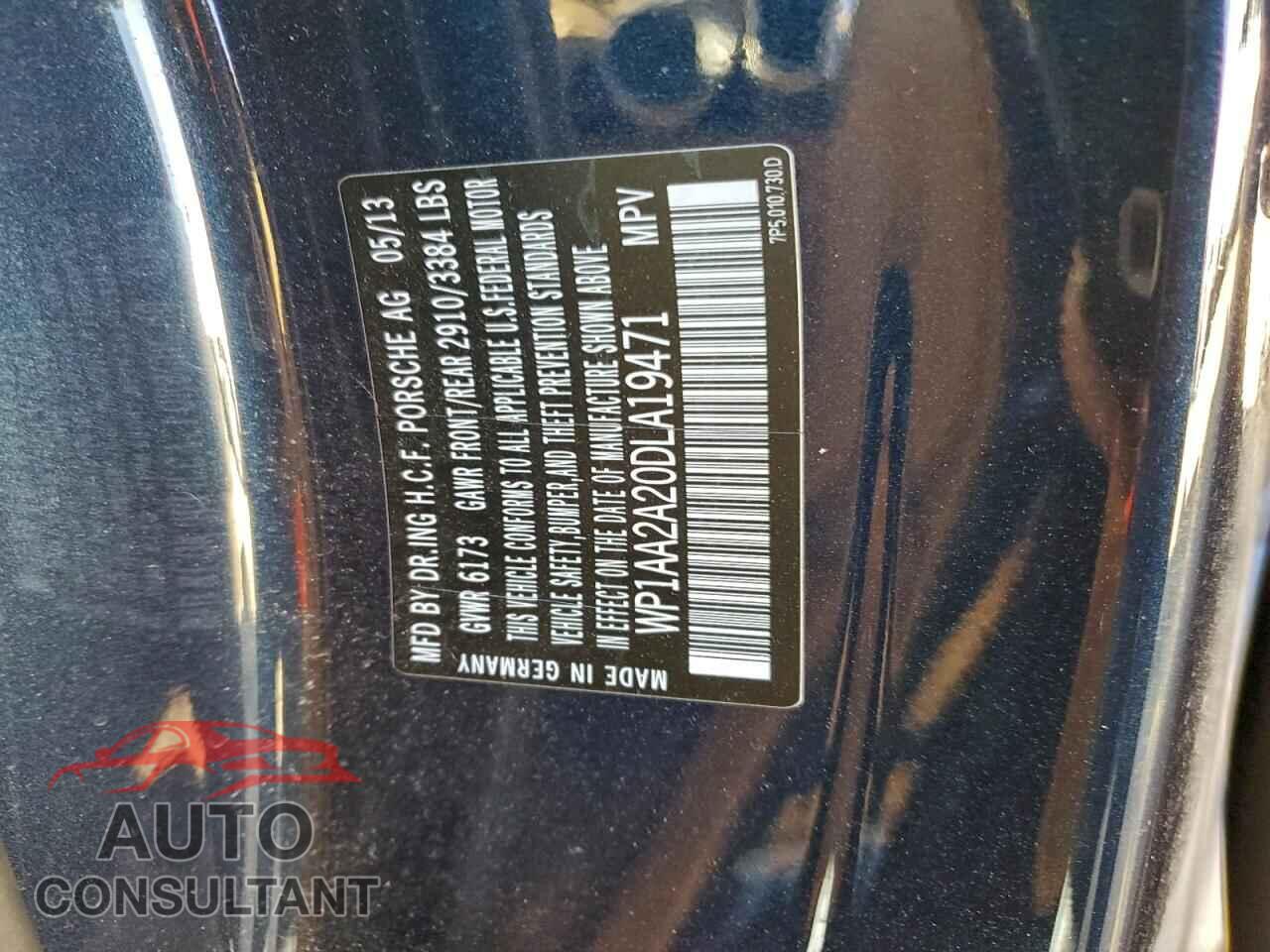 PORSCHE CAYENNE 2013 - WP1AA2A20DLA19471